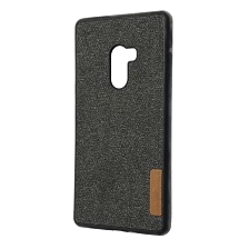 Чехол накладка для XIAOMI MI MIX 2, силикон, экокожа, плетение, цвет черный.