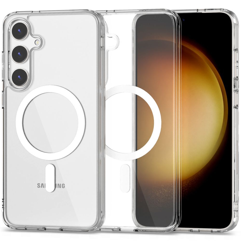 Чехол накладка Clear Case для SAMSUNG Galaxy S24, SAMSUNG Galaxy S25, с поддержкой MagSafe, силикон, цвет прозрачный