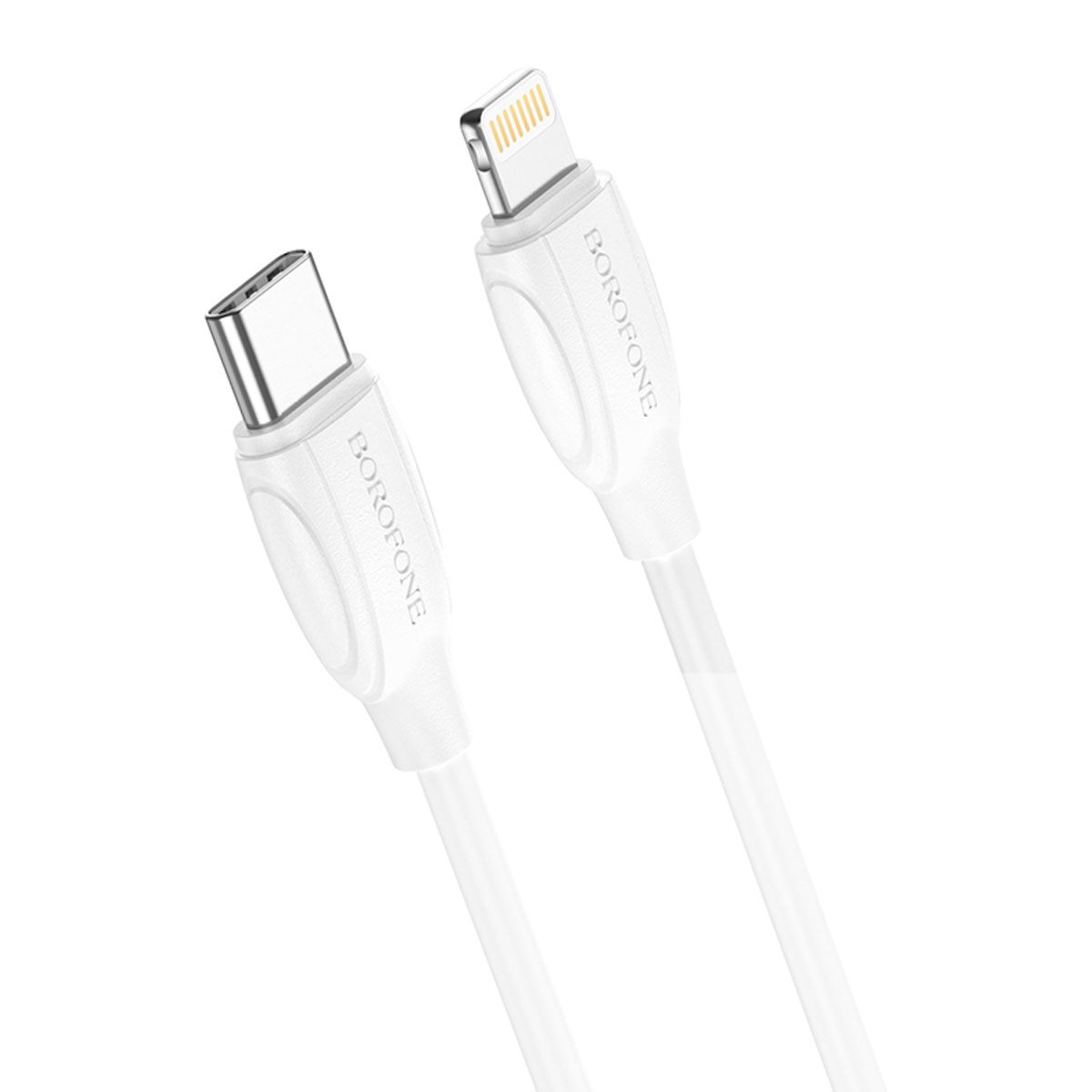 Кабель BOROFONE BX19 Double speed USB Type C на Lightning 8 pin, 20W, 3A, длина 1 метр, цвет белый Кабель BOROFONE BX19 Double speed USB Type C на Lightning 8 pin, 20W, 3A, длина 1 метр, цвет белый