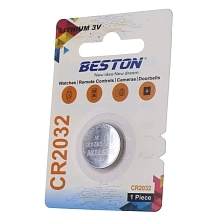 Батарейка BESTON CR2032, BL1, Lithium, 3V