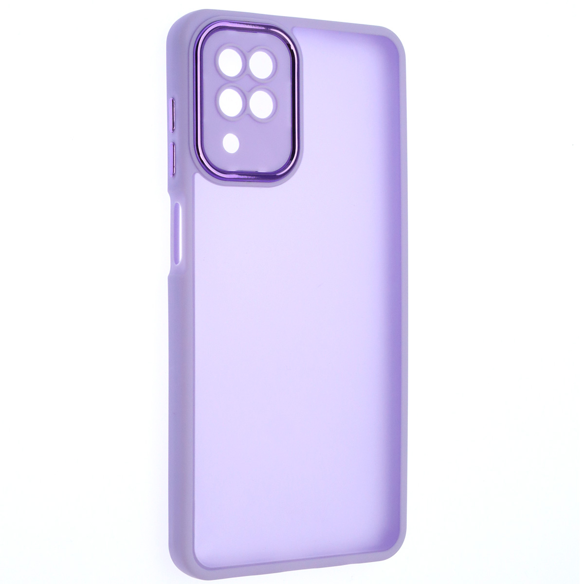 Чехол накладка KING для SAMSUNG Galaxy A12, силикон, пластик, защита камеры, цвет окантовки сиреневый Чехол накладка KING для SAMSUNG Galaxy A12, силикон, пластик, защита камеры, цвет окантовки сиреневый