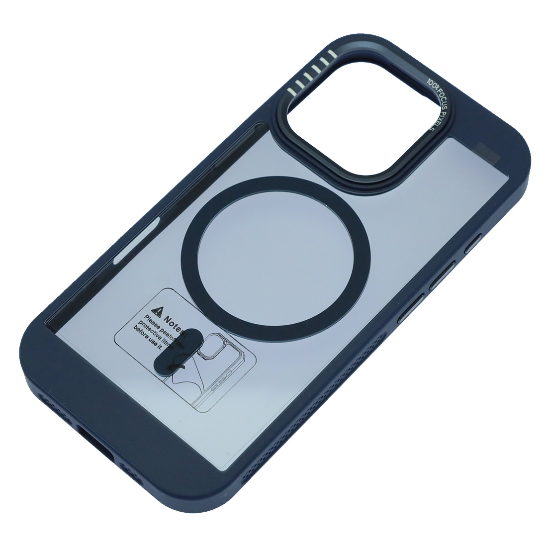 Чехол накладка с поддержкой MagSafe для APPLE iPhone 16 Pro (6.3"), силикон, пластик, цвет окантовки темно синий Чехол накладка с поддержкой MagSafe для APPLE iPhone 16 Pro (6.3"), силикон, пластик, цвет окантовки темно синий