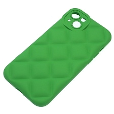 Чехол накладка для APPLE iPhone 14 Plus (6.7"), силикон, 3D ромб, цвет зеленый