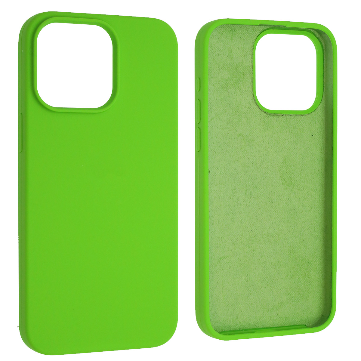 Чехол накладка Silicon Case для APPLE iPhone 15 Pro Max (6.7"), силикон, бархат, цвет ярко зеленый Чехол накладка Silicon Case для APPLE iPhone 15 Pro Max (6.7"), силикон, бархат, цвет ярко зеленый