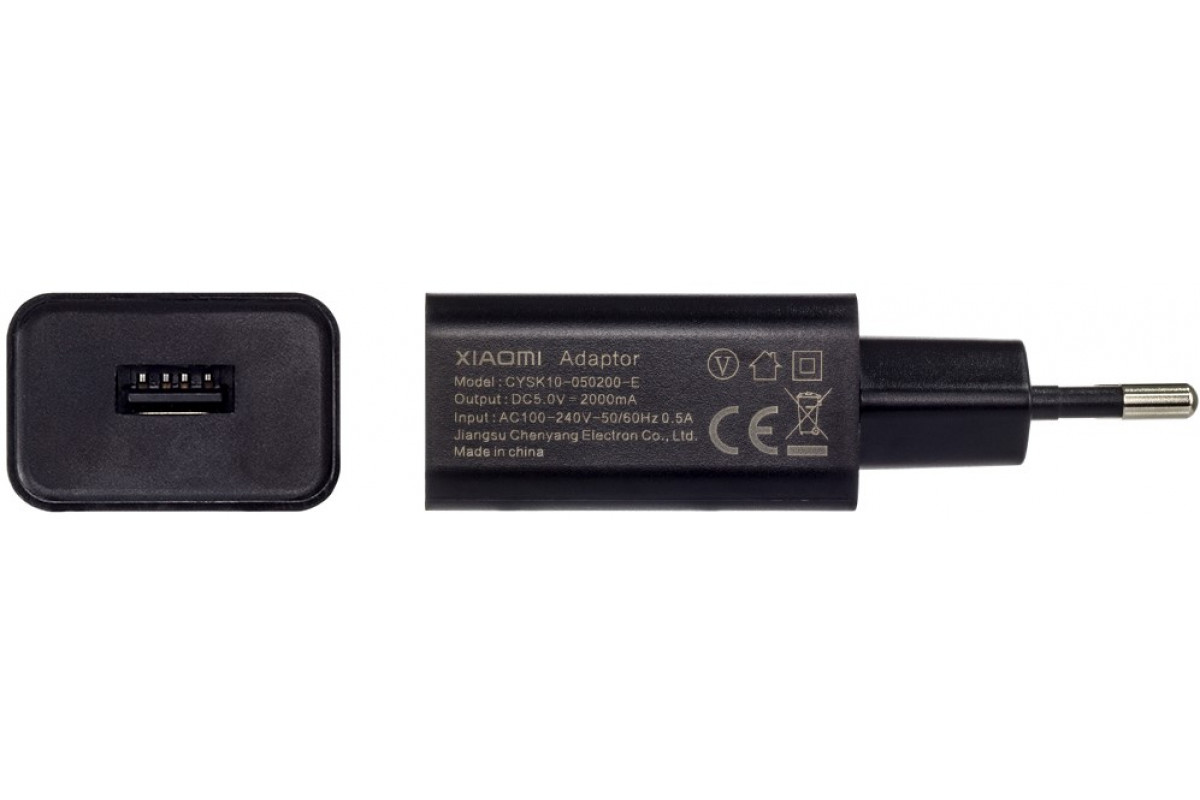 СЗУ (блок питания / адаптер) для XIAOMI MI6 1USB 2000mAh, цвет черный (РАСПРОДАЖА - 45%)