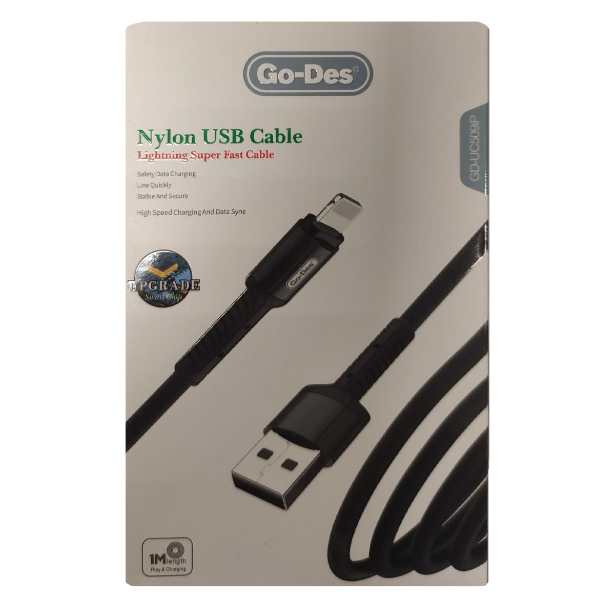 Кабель GO-DES GD-UC509IP Lightning 8 pin, 3A, длина 1 метр, цвет черный Кабель GO-DES GD-UC509IP Lightning 8 pin, 3A, длина 1 метр, цвет черный