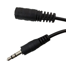 Кабель удлинитель AUX Jack 3.5 мм (папа) на AUX Jack 3.5 мм (мама), длина 1.5 метра, цвет черный