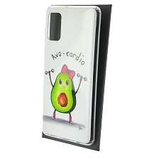 Чехол накладка Vinil для SAMSUNG Galaxy A41 (SM-A415), силикон, рисунок Avo cardio, цвет белый Чехол накладка Vinil для SAMSUNG Galaxy A41 (SM-A415), силикон, рисунок Avo cardio, цвет белый