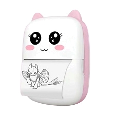 Беспроводной портативный мини принтер X5, цвет бело розовый