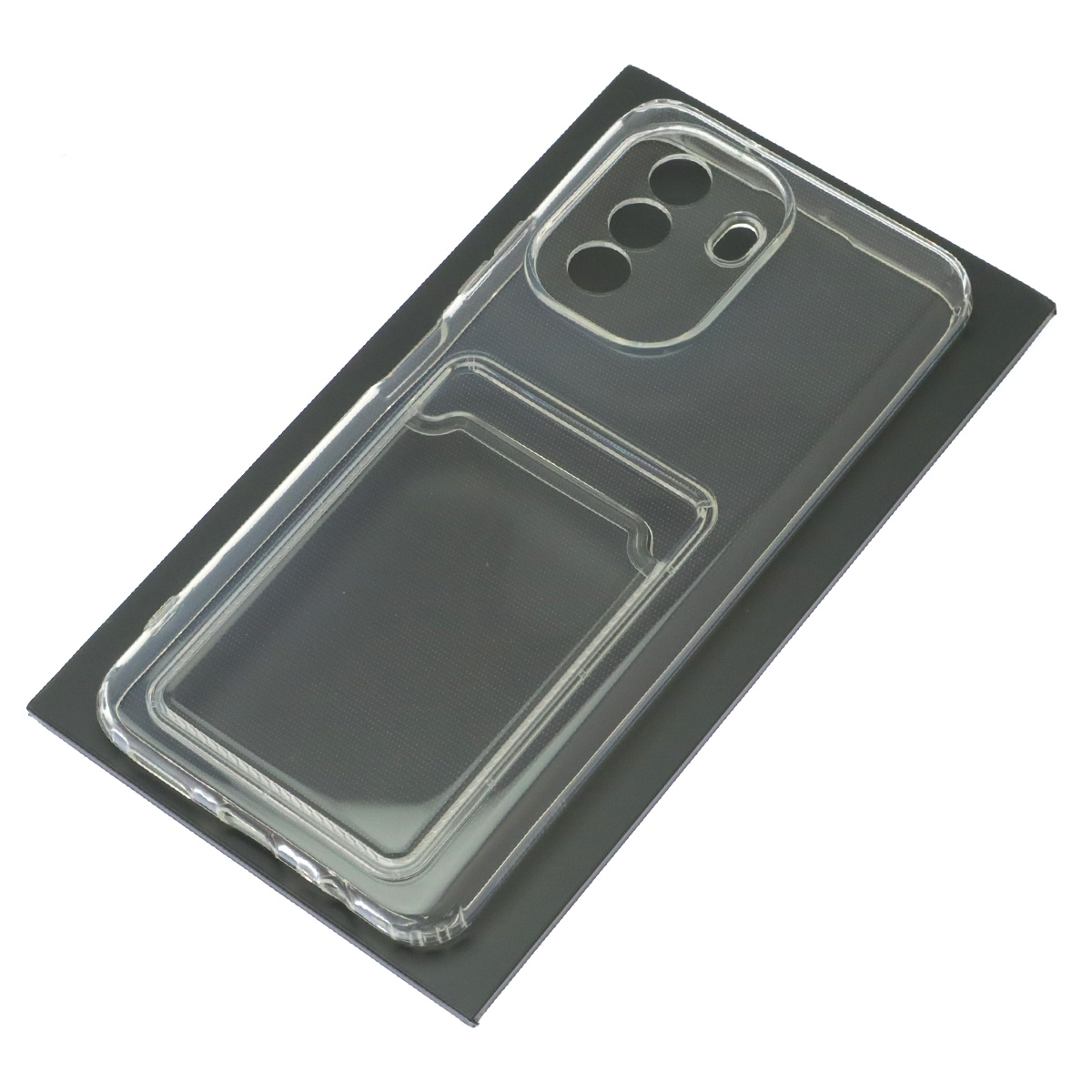 Чехол накладка CARD CASE для HUAWEI Nova Y70, защита камеры, силикон, отдел для карт, цвет прозрачный Чехол накладка CARD CASE для HUAWEI Nova Y70, защита камеры, силикон, отдел для карт, цвет прозрачный