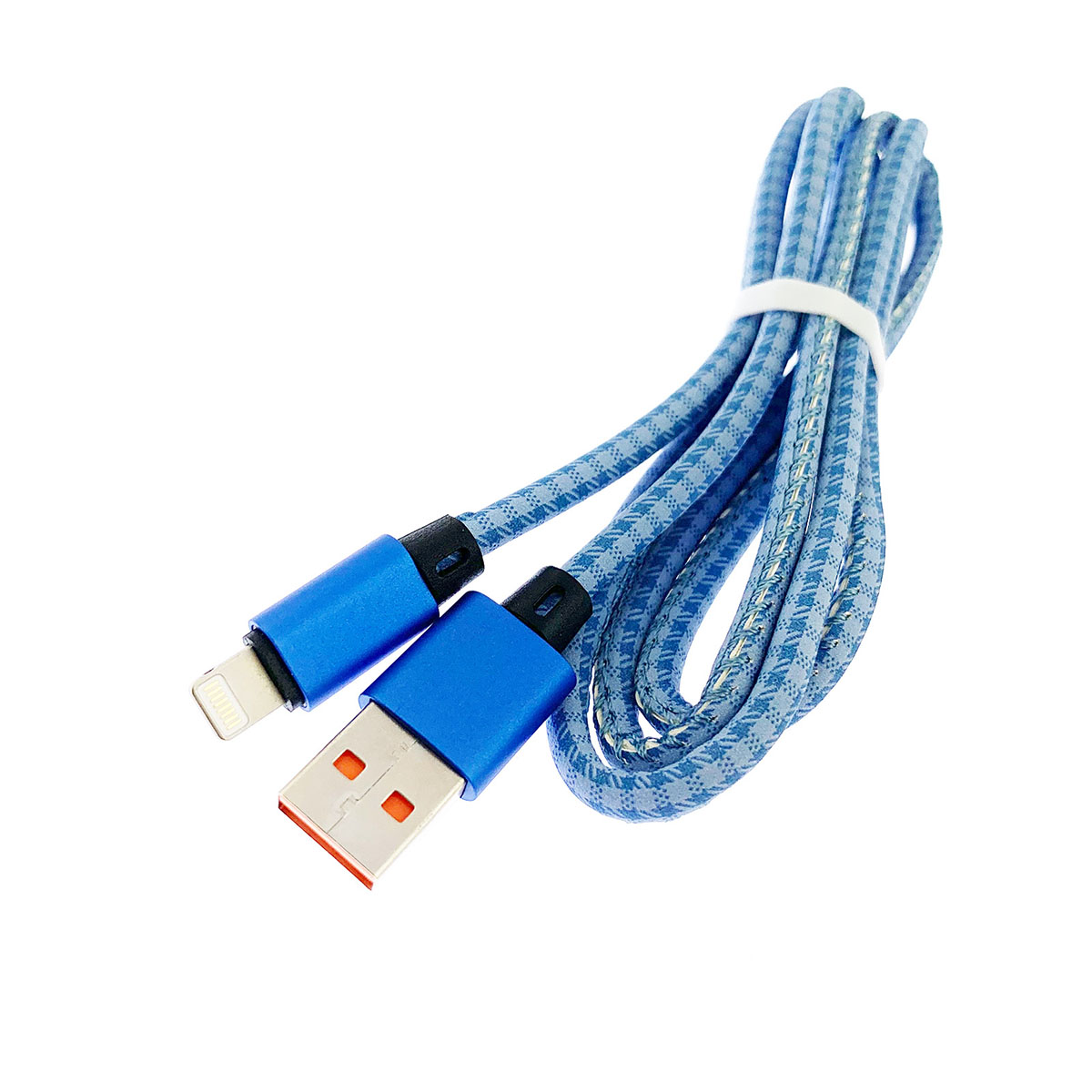 USB Дата кабель A88 для заряда и синхронизации, тип APPLE Lightning 8-pin, в армированной под кожу оболочке, длина 1 метр, цвет синий. USB Дата кабель A88 для заряда и синхронизации, тип APPLE Lightning 8-pin, в армированной под кожу оболочке, длина 1 метр, цвет синий.