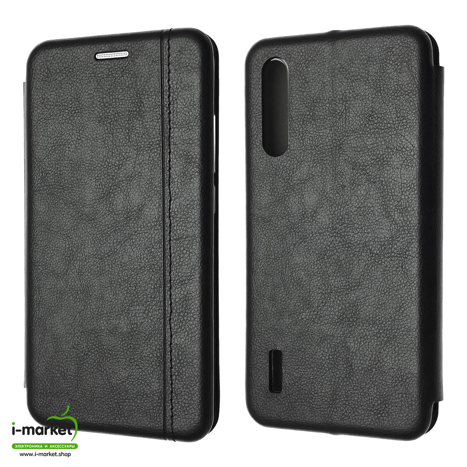 Чехол книжка VINTAGE LiNE для XIAOMI Mi A3, Mi CC9E, экокожа, визитница, цвет черный