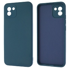 Чехол накладка для SAMSUNG Galaxy A03 (SM-A035F), силикон, бархат, цвет темно синий Чехол накладка для SAMSUNG Galaxy A03 (SM-A035F), силикон, бархат, цвет темно синий