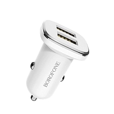 АЗУ (Автомобильное зарядное устройство) BOROFONE BZ12 Lasting power, 2 USB, 2.4A, цвет белый АЗУ (Автомобильное зарядное устройство) BOROFONE BZ12 Lasting power, 2 USB, 2.4A, цвет белый