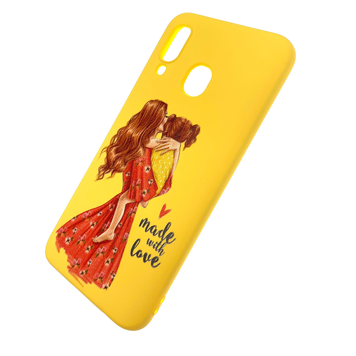 Чехол накладка для SAMSUNG Galaxy A40 (SM-A405), силикон, рисунок made with love.