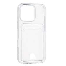 Чехол накладка CARD CASE для APPLE iPhone 16 Pro (6.3"), силикон, отдел для карт, цвет прозрачный Чехол накладка CARD CASE для APPLE iPhone 16 Pro (6.3"), силикон, отдел для карт, цвет прозрачный