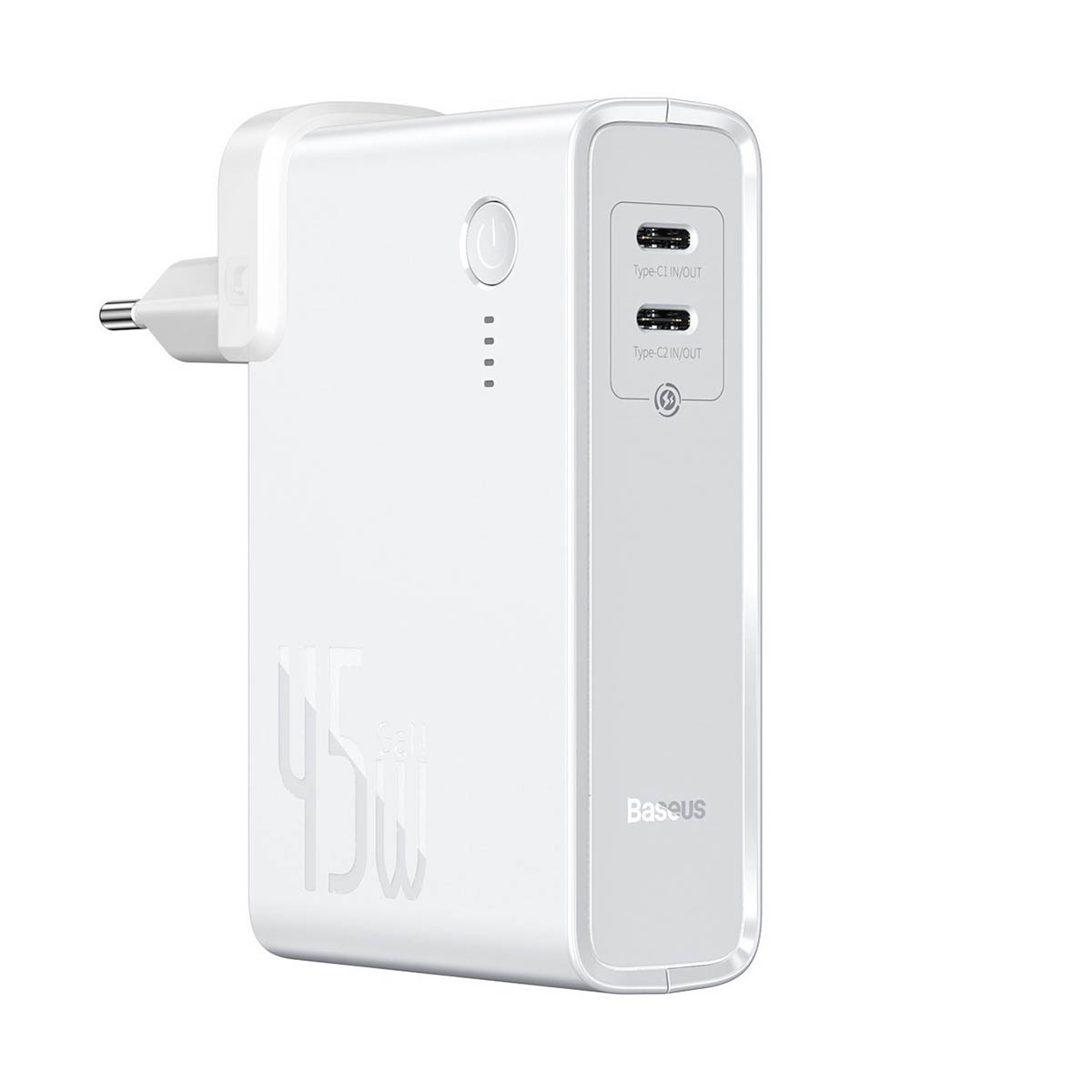 СЗУ (Сетевое зарядное устройство) и внешний аккумулятор 2 в 1 Baseus Power Station, 10000mAh, 45W, цвет белый СЗУ (Сетевое зарядное устройство) и внешний аккумулятор 2 в 1 Baseus Power Station, 10000mAh, 45W, цвет белый