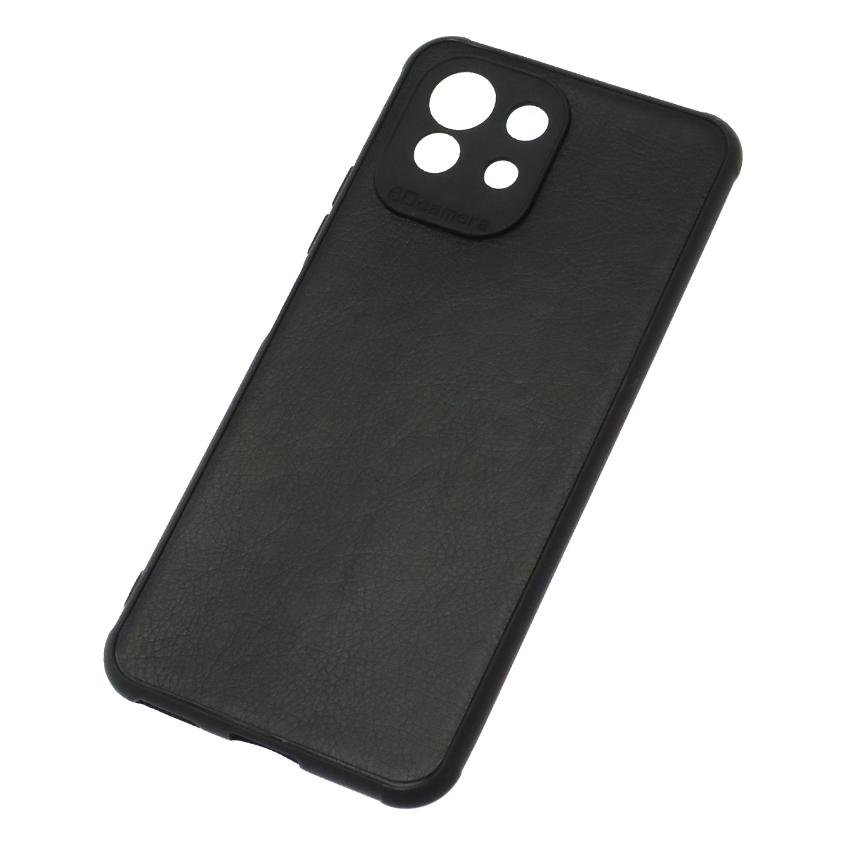 Чехол накладка для XIAOMI MI 11 Lite, силикон, искусственная кожа, цвет черный