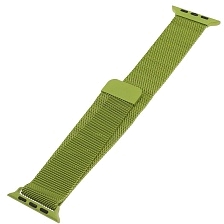 Ремешок для APPLE Watch, сетчатый, миланская петля Milano Loop, 42, 44, 45 mm, цвет темно салатовый Ремешок для APPLE Watch, сетчатый, миланская петля Milano Loop, 42, 44, 45 mm, цвет темно салатовый