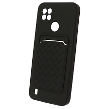 Чехол накладка CARD CASE для Realme C21, силикон, отдел для карт, цвет черный Чехол накладка CARD CASE для Realme C21, силикон, отдел для карт, цвет черный