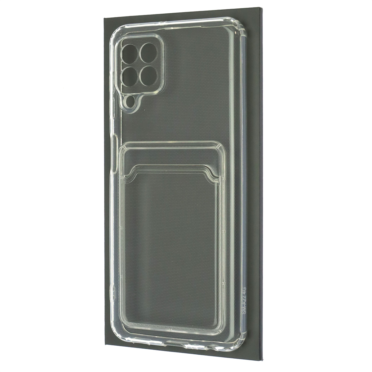 Чехол накладка CARD CASE для SAMSUNG Galaxy A22 4G (SM-A225F), M22 (SM-M225F), M32 (SM-M325F), силикон, отдел для карт, цвет прозрачный