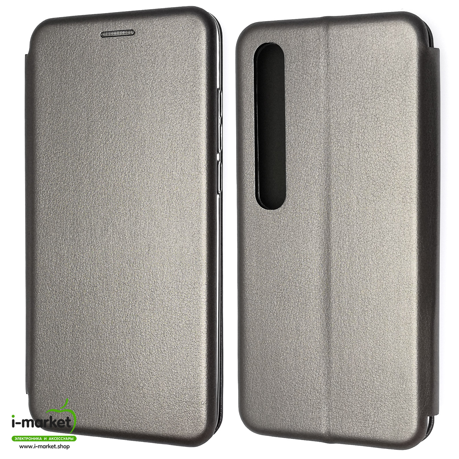 Чехол книжка STYLISH для XIAOMI Mi 10, Mi 10 Pro, экокожа, визитница, цвет серый