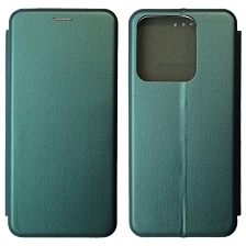 Чехол книжка STYLISH для TECNO Spark Go 2022, TECNO Spark 8C, Spark 9, экокожа, визитница, цвет темно зеленый Чехол книжка STYLISH для TECNO Spark Go 2022, TECNO Spark 8C, Spark 9, экокожа, визитница, цвет темно зеленый