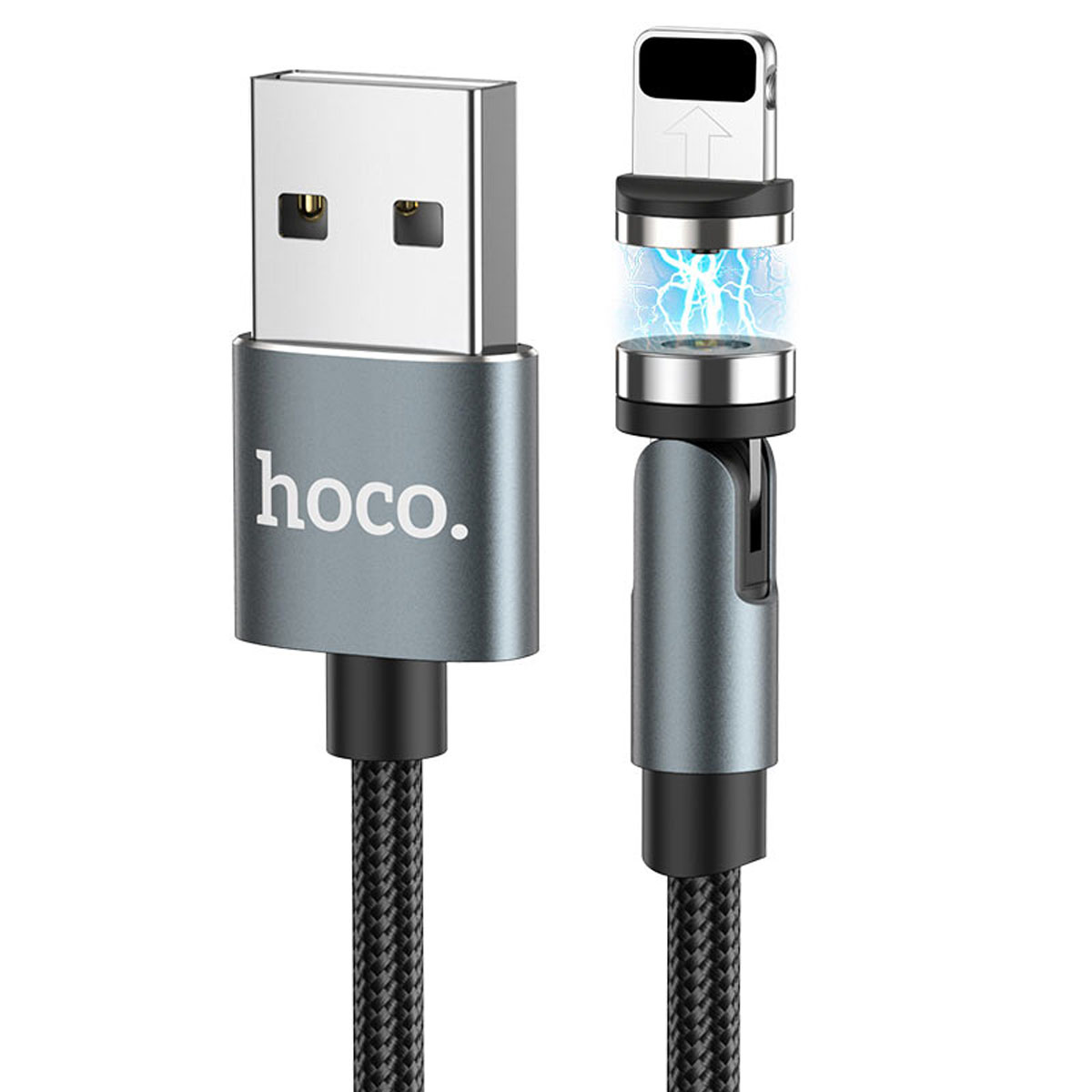 Магнитный зарядный кабель HOCO U94 Universal APPLE Lightning 8 pin, 2.4A, длина 1.2 метра, цвет черный | Все по 150