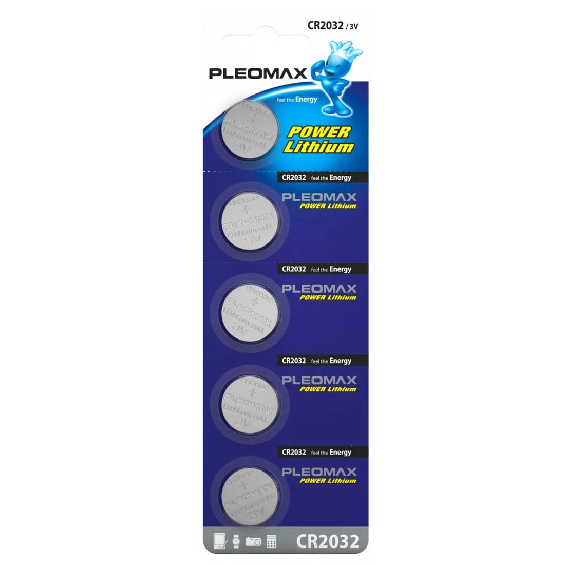 Батарейка PLEOMAX CR2032 BL5 Lithium 3V Батарейка PLEOMAX CR2032 BL5 Lithium 3V