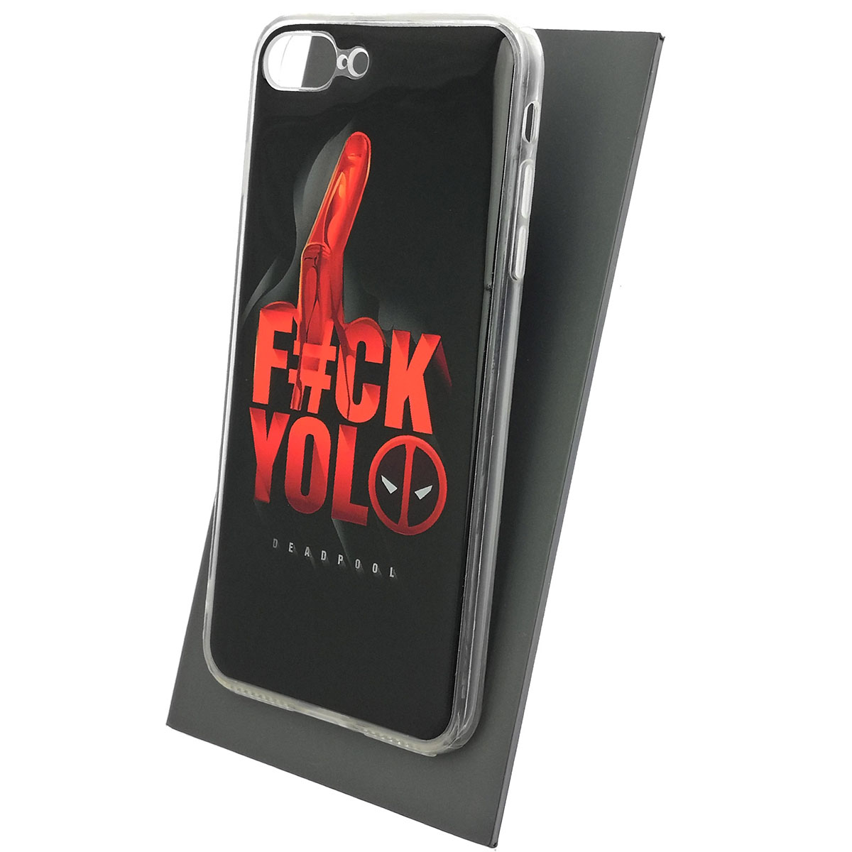 Чехол накладка для APPLE iPhone 7 Plus, iPhone 8 Plus, силикон, глянцевый, рисунок FCK YOLO DEADPOOL Чехол накладка для APPLE iPhone 7 Plus, iPhone 8 Plus, силикон, глянцевый, рисунок FCK YOLO DEADPOOL