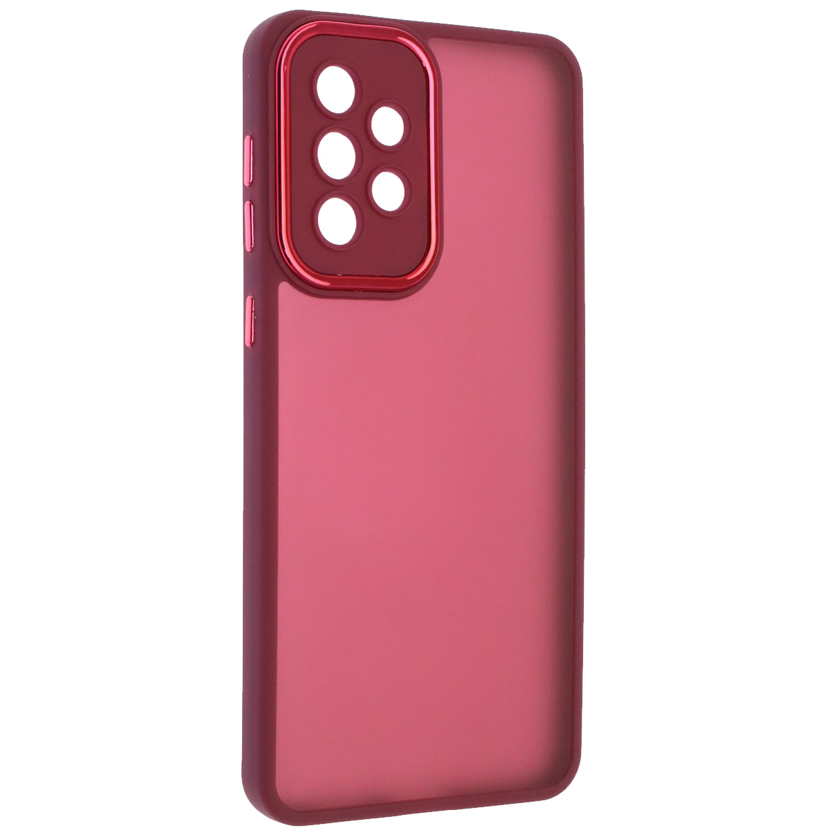 Чехол накладка KING для SAMSUNG Galaxy A33 5G, силикон, пластик, защита камеры, цвет окантовки бордовый Чехол накладка KING для SAMSUNG Galaxy A33 5G, силикон, пластик, защита камеры, цвет окантовки бордовый