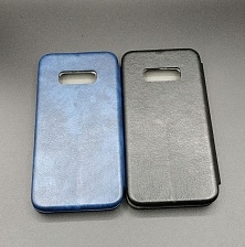 Чехол книжка для SAMSUNG Galaxy S10e (SM-G970), экокожа, визитница, цвет темно синий