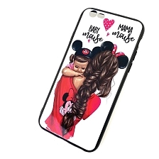 Чехол накладка для APPLE iPhone 6, 6S, силикон, рисунок MAMA mouse BABY.