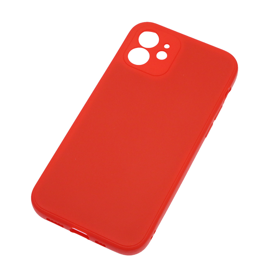 Чехол накладка для APPLE iPhone 12, силикон, бархат, цвет красный