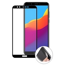 Защитное стекло 2D для Huawei Honor 7C PRO, полная проклейка, 1 сторона, 0.26 мм, прозрачный, черный, OE.