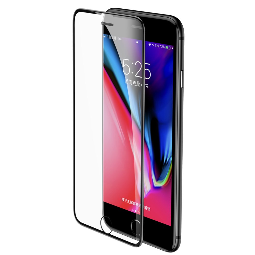 Защитное стекло Baseus Full-screen Full Coverage 3D Tempered Glass Film with Speaker Dust Protector for Apple iPhone 8 Plus / 7 Plus / 6S Plus / 6 Plus black цвет чёрный.