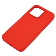 Чехол накладка Silicone Case для APPLE iPhone 15 Pro Max, бархатная подложка, цвет красный