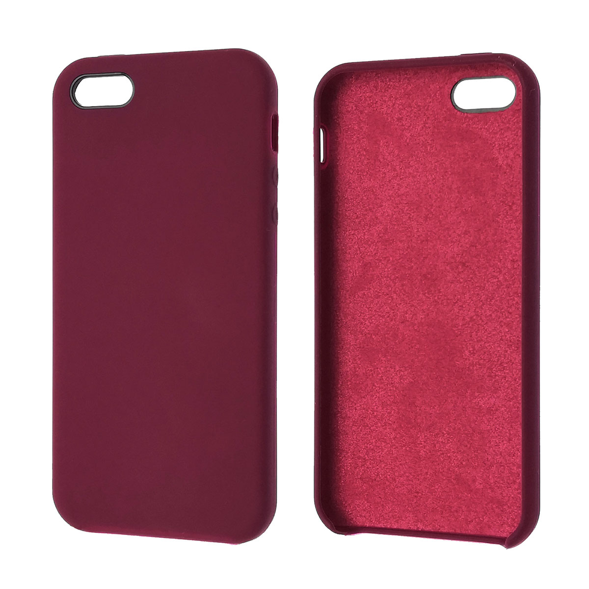 Чехол накладка Silicon Case для APPLE iPhone 5, iPhone 5S, iPhone SE, силикон, бархат, цвет темно пурпурный Чехол накладка Silicon Case для APPLE iPhone 5, iPhone 5S, iPhone SE, силикон, бархат, цвет темно пурпурный