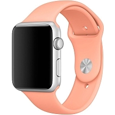 Ремешок для Apple Watch спортивный "Sport", размер 42-44 mm, цвет пастельно оранжевый (уценка: выцвел)