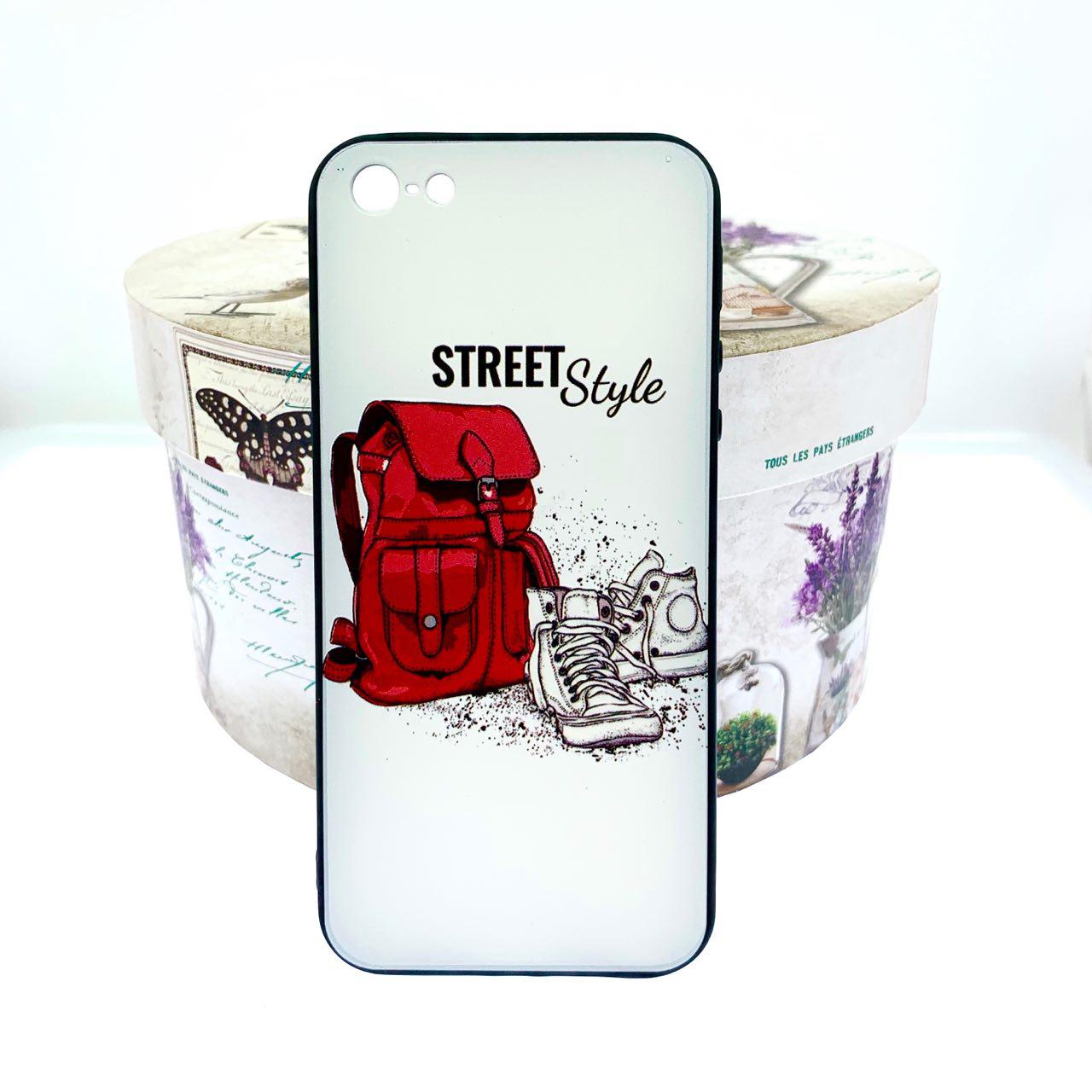 Чехол накладка для APPLE iPhone 5, 5S, SE, силикон, рисунок Рюкзак и ботинки.