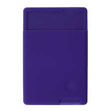 Чехол картхолдер с клеящейся оборотной стороной на смартфон для банковских карт, силикон, цвет фиолетовый
