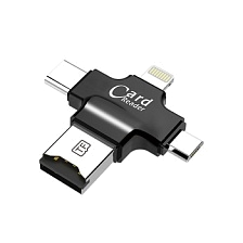iDragon 4в1 Card Reader /USB-2/карта памяти/поддержка FAT32/TF/ iOS и Android/ черный. iDragon 4в1 Card Reader /USB-2/карта памяти/поддержка FAT32/TF/ iOS и Android/ черный.