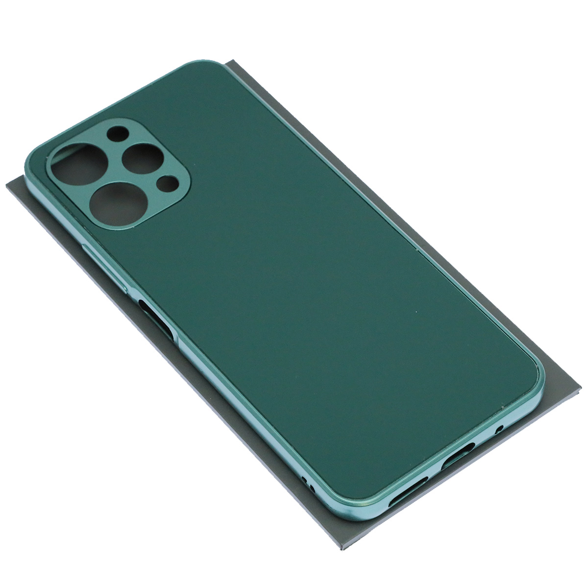 Чехол накладка для XIAOMI Redmi 12 4G, защита камеры, силикон, пластик, цвет темно зеленый Чехол накладка для XIAOMI Redmi 12 4G, защита камеры, силикон, пластик, цвет темно зеленый