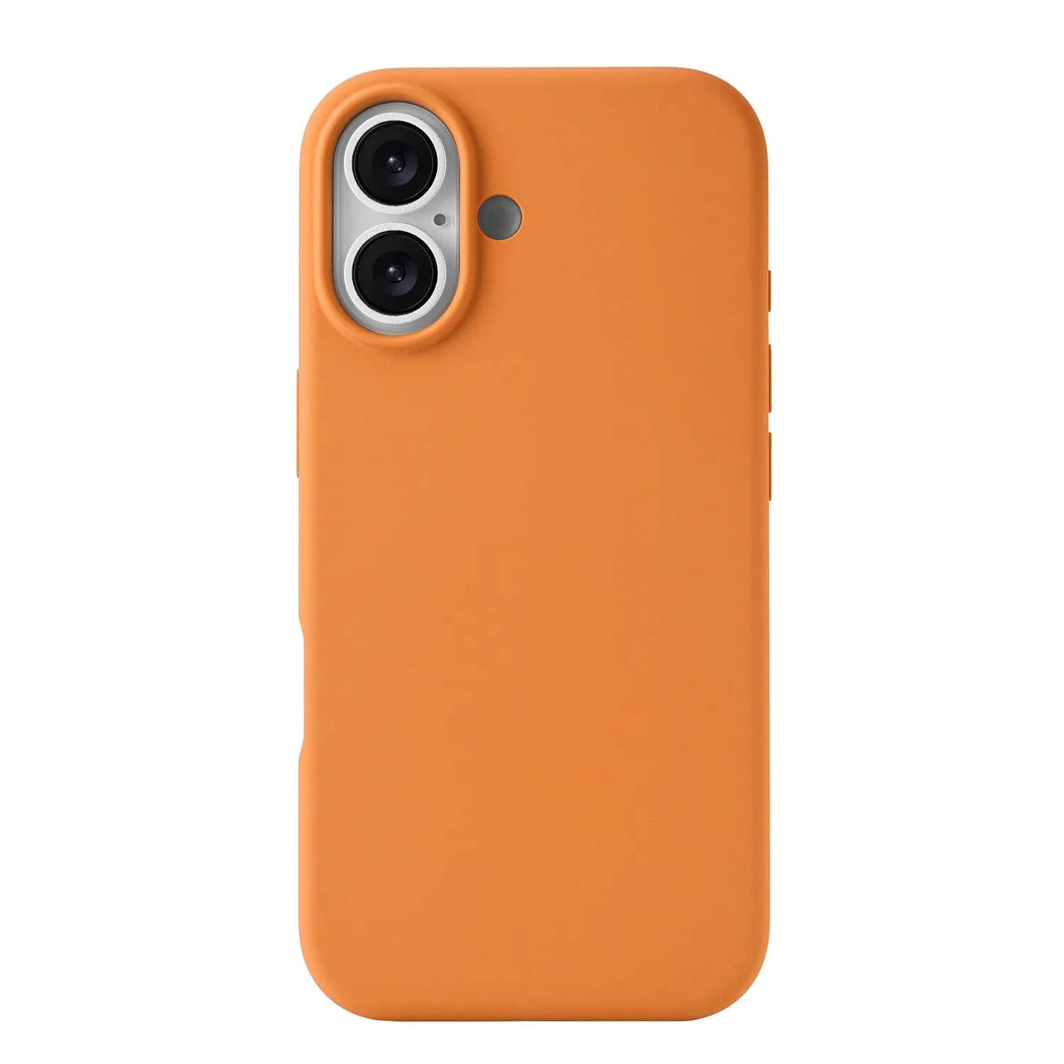 Чехол-накладка Silicone Case для Apple iPhone 17, L-ogo, бархатная подложка, цвет оранжевый