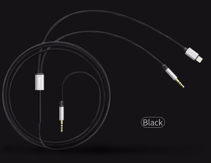 Кабель аудио AUX Baseus L33 Apple папа + 3.5mm на 3.5mm AUX цвет чёрный. Кабель аудио AUX Baseus L33 Apple папа + 3.5mm на 3.5mm AUX цвет чёрный.