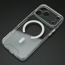 Чехол накладка SPACE для APPLE iPhone 17 Pro Max, Magsafe, защита камеры, пластик, силикон, прозрачный