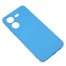 Чехол накладка NANO для TECNO POVA 5 4G, защита камеры, силикон, бархат, цвет голубой Чехол накладка NANO для TECNO POVA 5 4G, защита камеры, силикон, бархат, цвет голубой