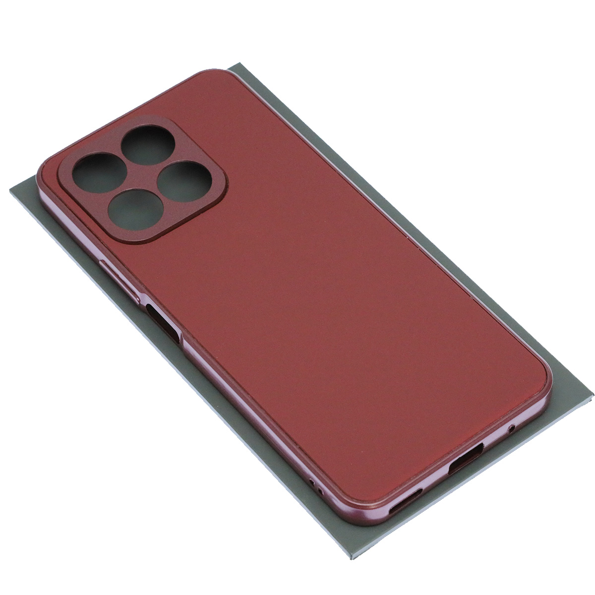 Чехол накладка для Honor X8a, защита камеры, силикон, пластик, цвет бордовый