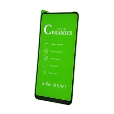 Защитное стекло 9H Ceramics для SAMSUNG Galaxy A11 (SM-A115), Galaxy M11 (SM-M115), цвет окантовки черный.