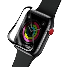 Защитная пленка, стекло PMMA WF для APPLE Watch 41 мм, нано-полимер, цвет окантовки черный